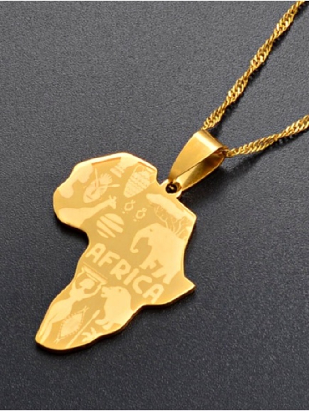 Africa Map Safari Pendant 18inch